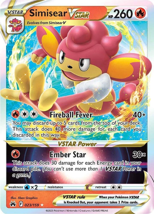 Simisear VSTAR 023/159 Ultra Rare Crown Zenith Pokémon card