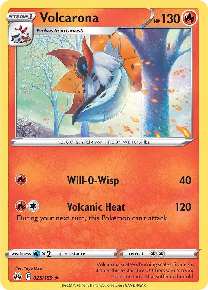 Volcarona 025/159 Rare Crown Zenith Pokémon card