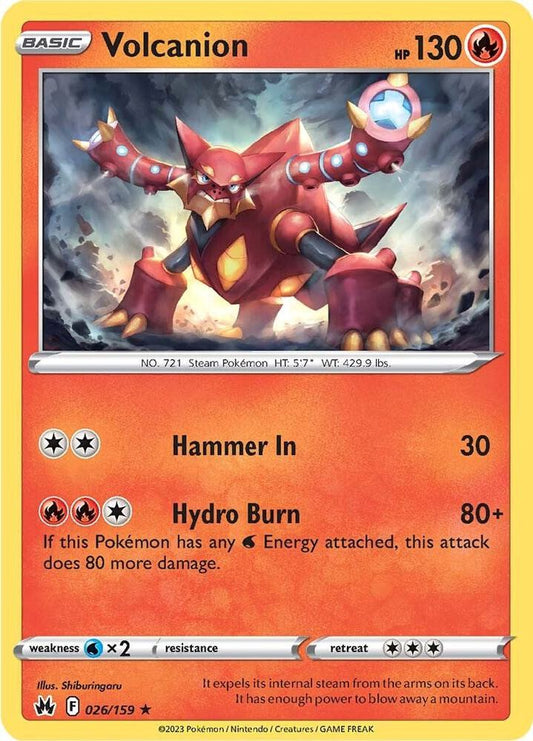 Volcanion 026/159 Holo Rare Crown Zenith Pokémon card