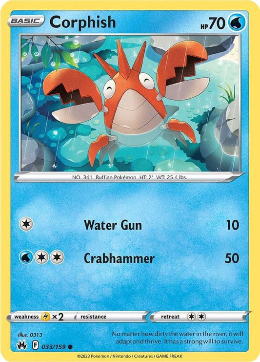 Corphish 033/159 Common Crown Zenith Pokémon card