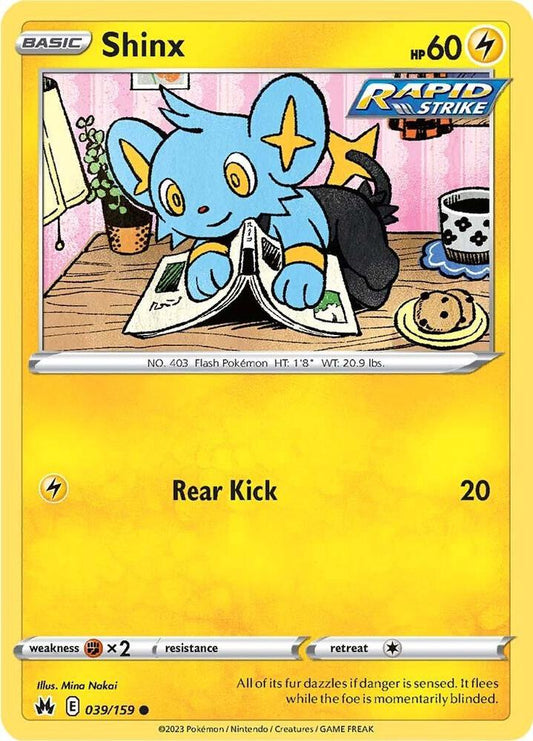 Shinx (39) 039/159 Common Crown Zenith Pokémon card