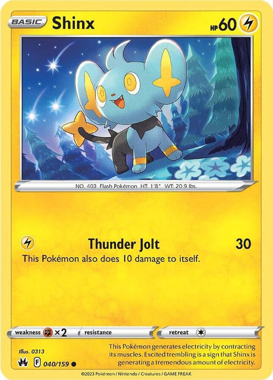 Shinx (40) 040/159 Common Crown Zenith Pokémon card