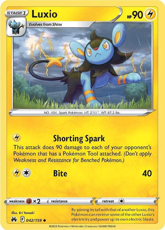 Luxio (42) 042/159 Uncommon Crown Zenith Pokémon card