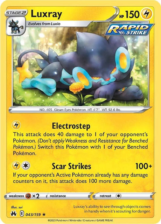 Luxray (43) 043/159 Rare Crown Zenith Pokémon card