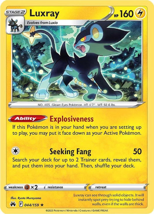 Luxray (44) 044/159 Rare Crown Zenith Pokémon card