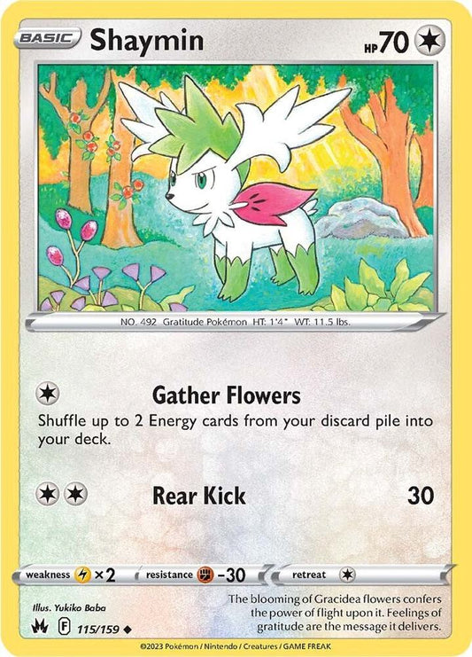 Shaymin 115/159 Uncommon Crown Zenith Pokémon card