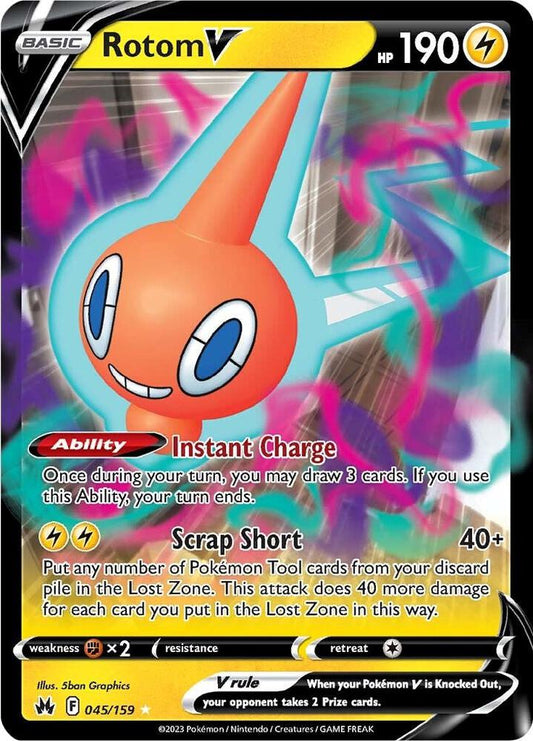 Rotom V 045/159 Ultra Rare Crown Zenith Pokémon card