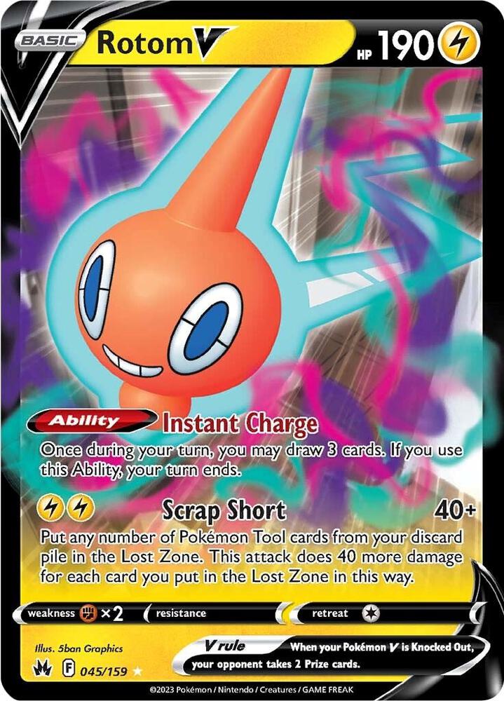Rotom V 045/159 Ultra Rare Crown Zenith Pokémon card