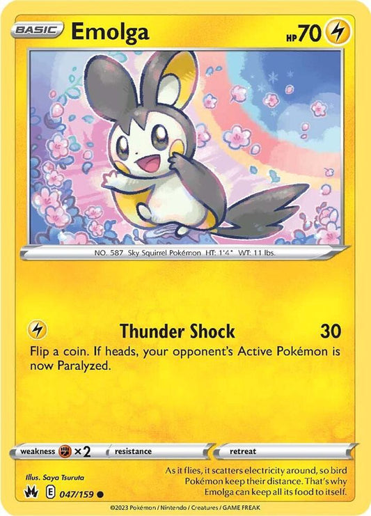 Emolga 047/159 Common Crown Zenith Pokémon card