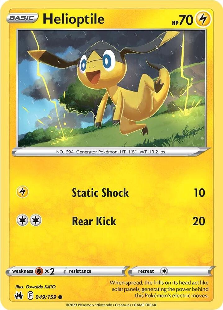 Helioptile 049/159 Common Crown Zenith Pokémon card