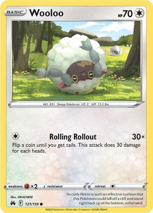 Wooloo 121/159 Common Crown Zenith Pokémon card