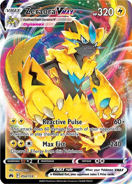 Zeraora VMAX 054/159 Ultra Rare Crown Zenith Pokémon card