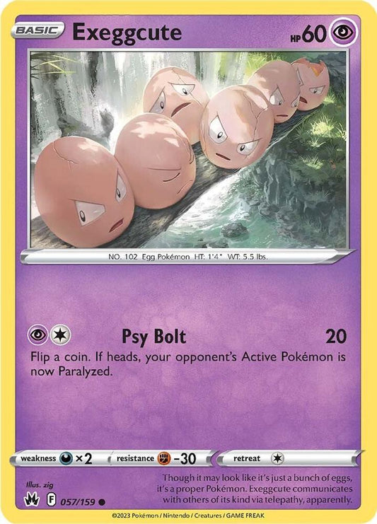 Exeggcute 057/159 Common Crown Zenith Pokémon card