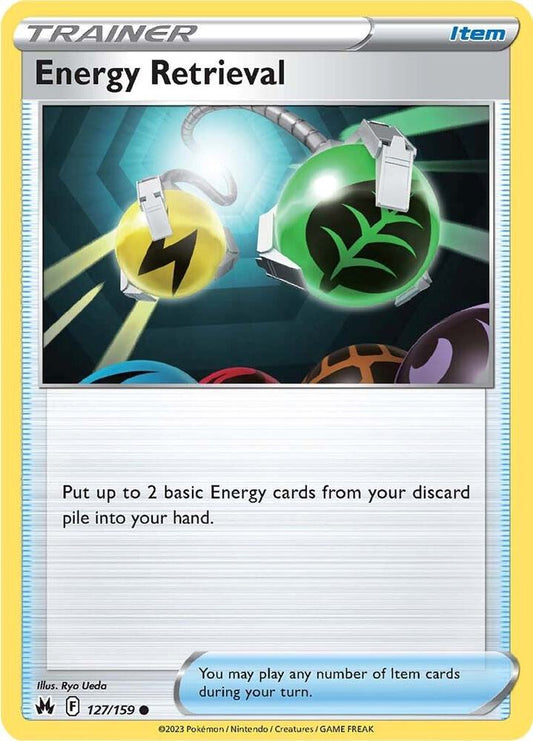 Energy Retrieval 127/159 Common Crown Zenith Pokémon card