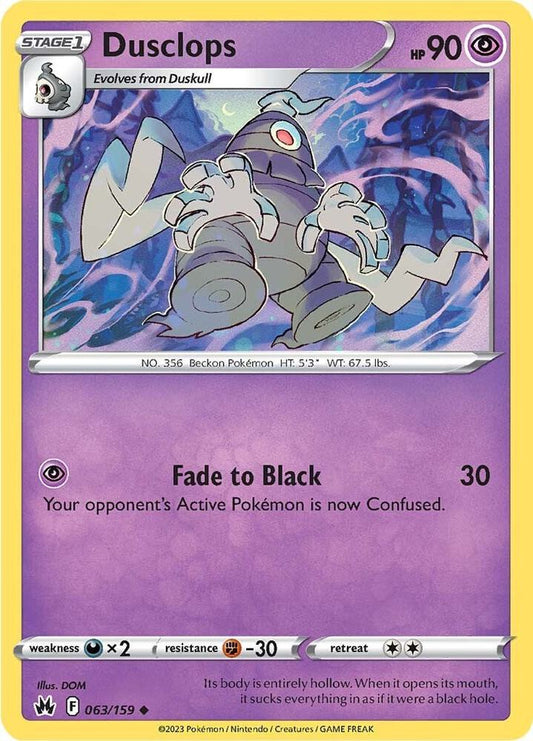 Dusclops 063/159 Uncommon Crown Zenith Pokémon card