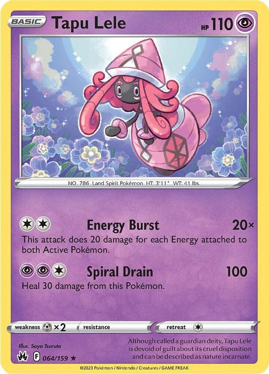 Tapu Lele 064/159 Holo Rare Crown Zenith Pokémon card