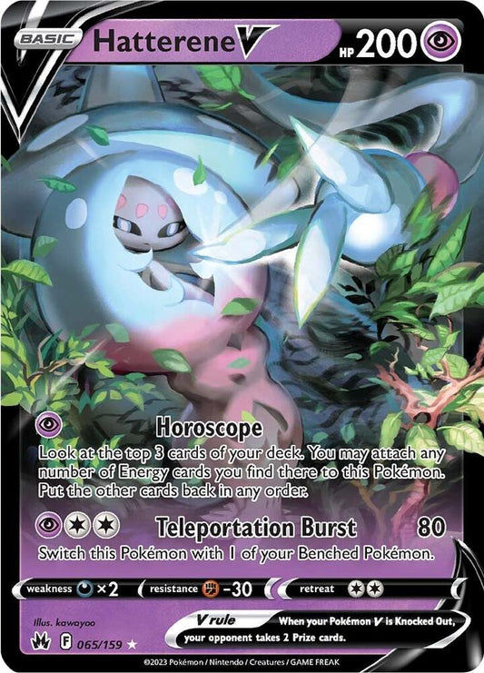 Hatterene V 065/159 Ultra Rare Crown Zenith Pokémon card