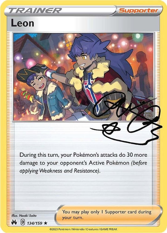 Leon 134/159 Holo Rare Crown Zenith Pokémon card