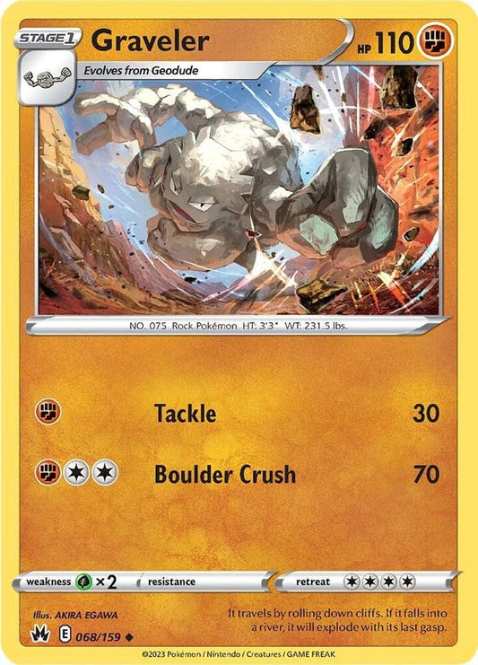 Graveler 068/159 Uncommon Crown Zenith Pokémon card