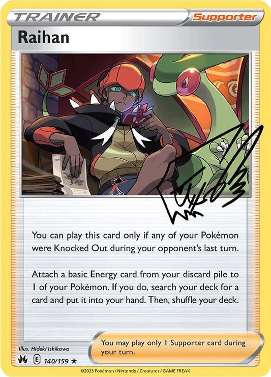 Raihan 140/159 Holo Rare Crown Zenith Pokémon card