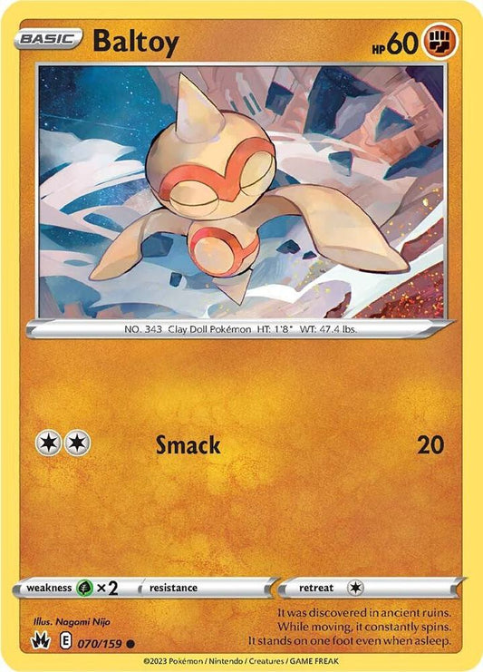 Baltoy 070/159 Common Crown Zenith Pokémon card