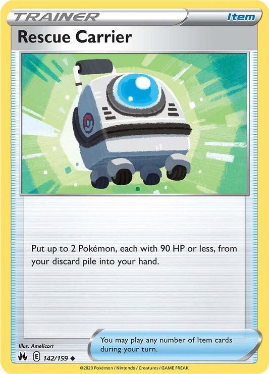 Rescue Carrier 142/159 Uncommon Crown Zenith Pokémon card