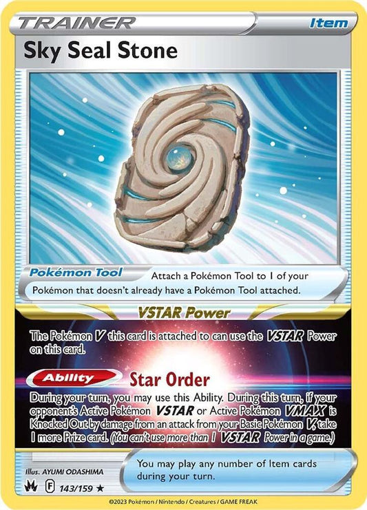 Sky Seal Stone 143/159 Holo Rare Crown Zenith Pokémon card