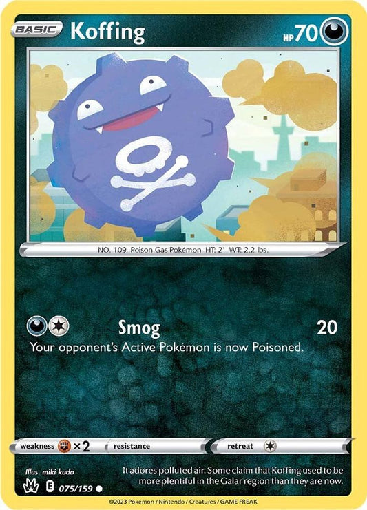 Koffing 075/159 Common Crown Zenith Pokémon card