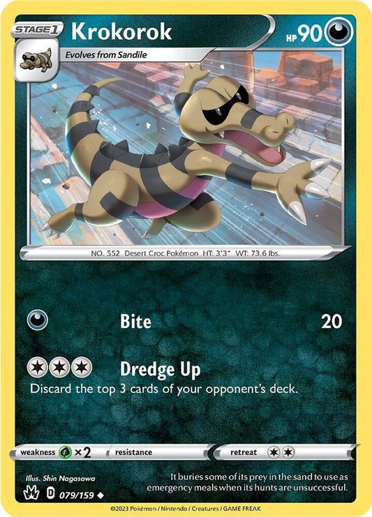 Krokorok 079/159 Uncommon Crown Zenith Pokémon card