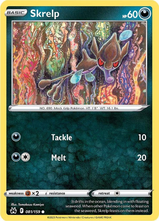 Skrelp 081/159 Common Crown Zenith Pokémon card