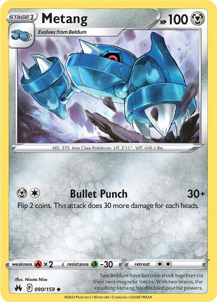 Metang 090/159 Uncommon Crown Zenith Pokémon card