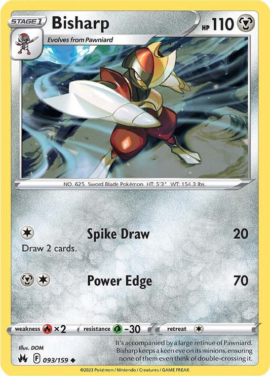 Bisharp 093/159 Uncommon Crown Zenith Pokémon card