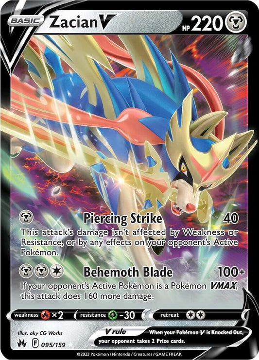 Zacian V 095/159 Ultra Rare Crown Zenith Pokémon card