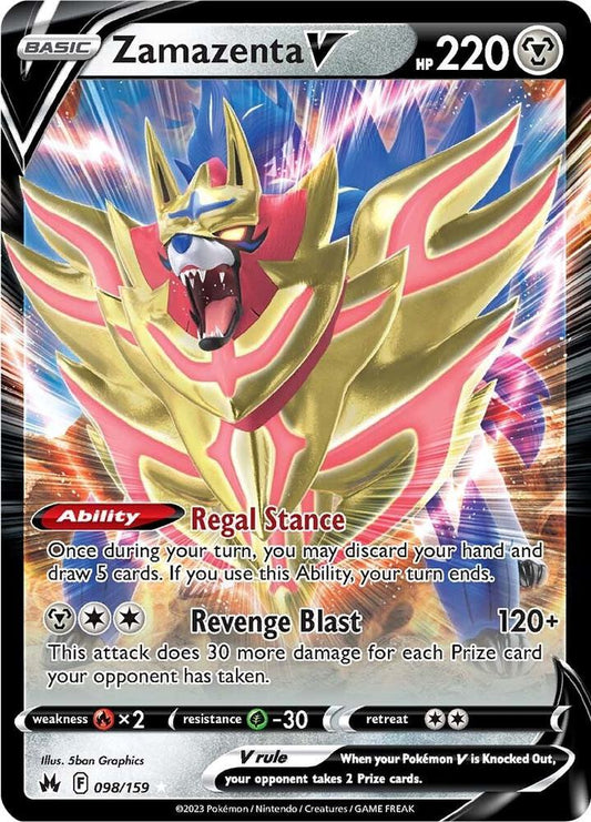 Zamazenta V 098/159 Ultra Rare Crown Zenith Pokémon card