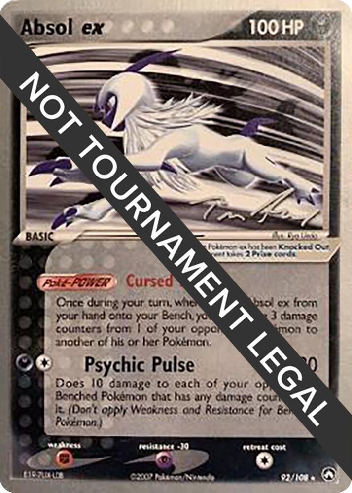Absol ex - 2007 (Tom Roos) 92/108 Rare World Championship Decks Pokémon card