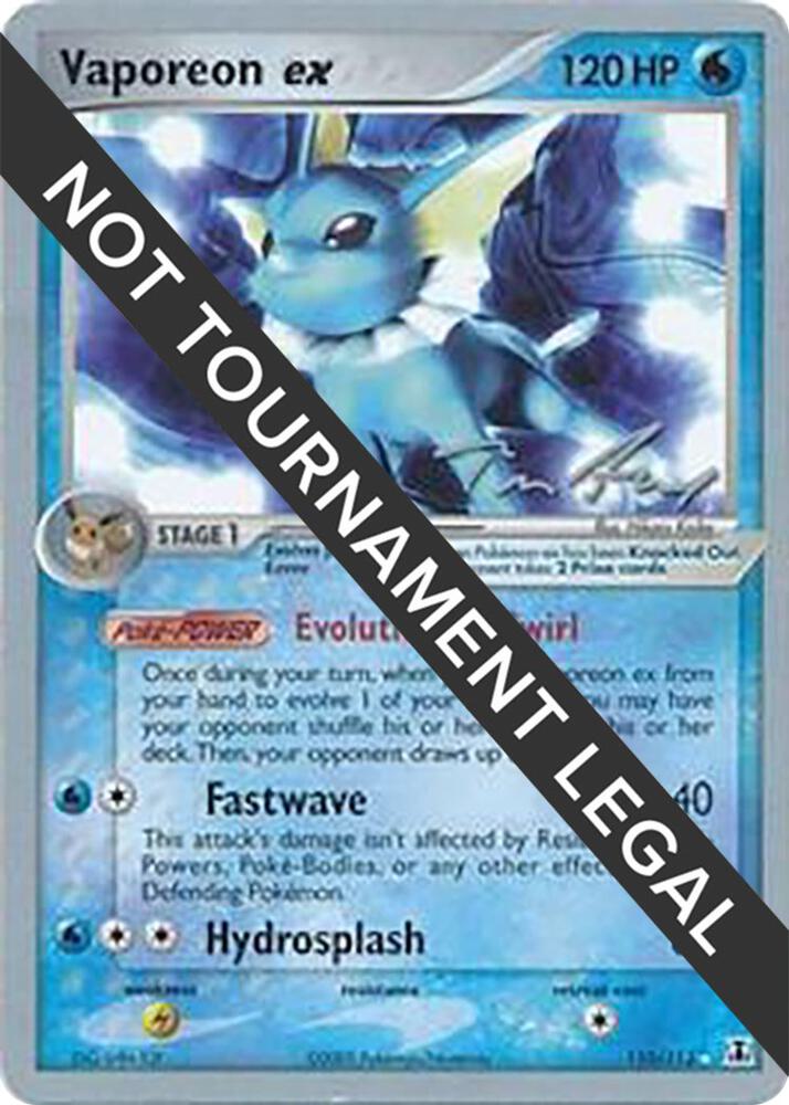 Vaporeon ex - 2007 (Tom Roos) - 110/113 Ultra Rare World Championship Decks