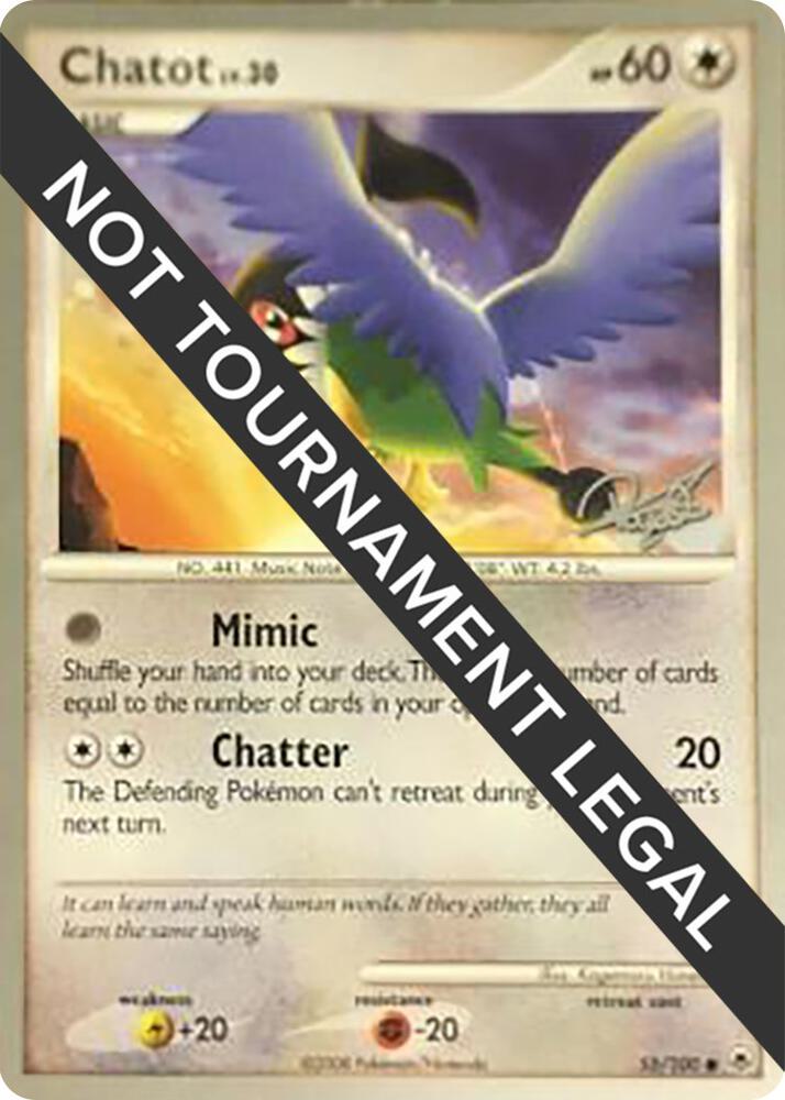 Chatot - 2008 (Paul Atanassov) 55/100 Common World Championship Decks Pokémon card