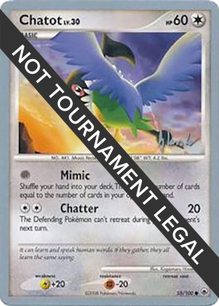 Chatot - 2008 (Dylan Lefavour) 55/100 Common World Championship Decks Pokémon card