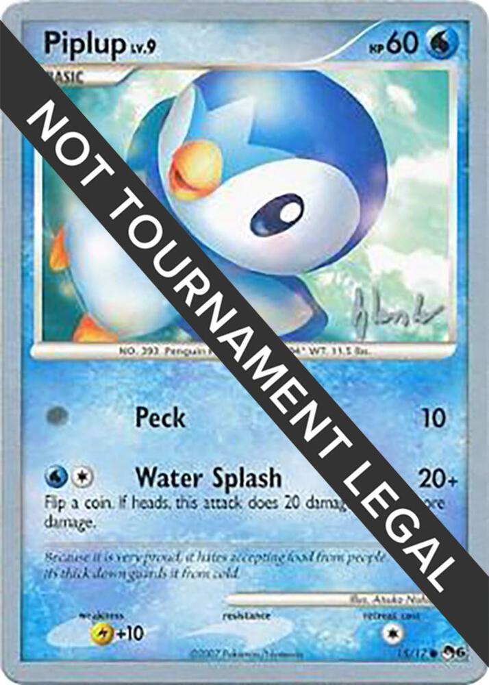 Piplup (15) - 2008 (Dylan Lefavour) 15/17 Common World Championship Decks Pokémon card