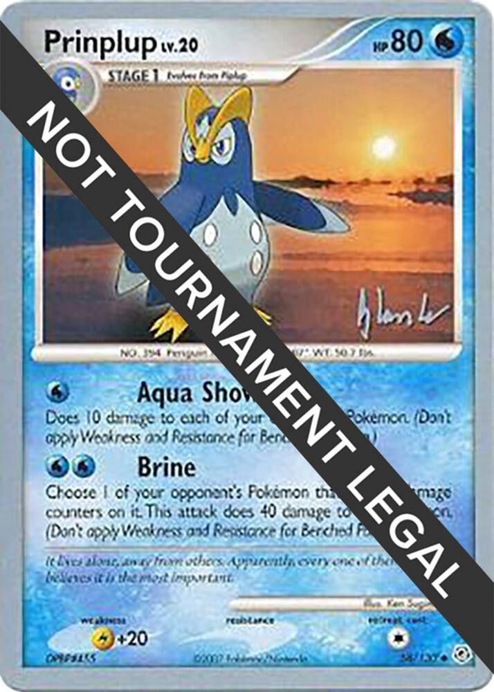 Prinplup (58) - 2008 (Dylan Lefavour) 58/130 Uncommon World Championship Decks Pokémon card