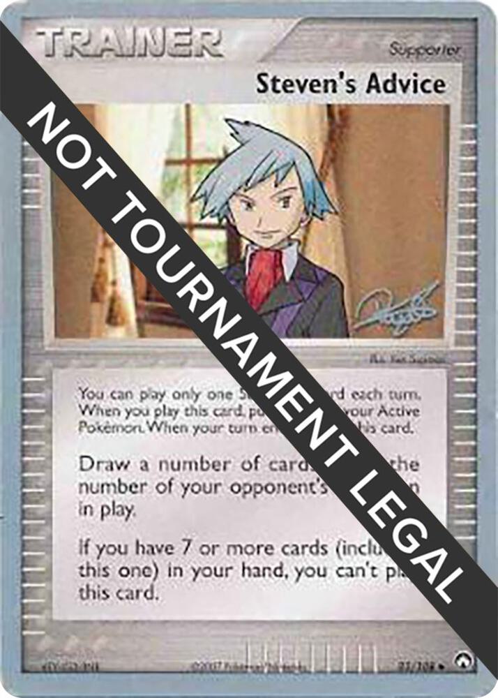 Steven's Advice - 2008 (Paul Atanassov) 83/108 Uncommon World Championship Decks Pokémon card