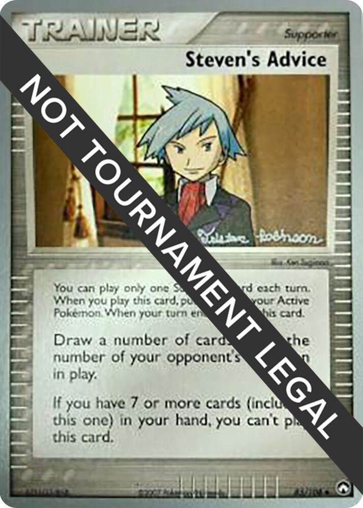 Steven's Advice - 2008 (Tristan Robinson) 83/108 Uncommon World Championship Decks Pokémon card