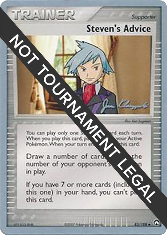 Steven's Advice - 2008 (Jason Klaczynski) 83/108 Uncommon World Championship Decks Pokémon card