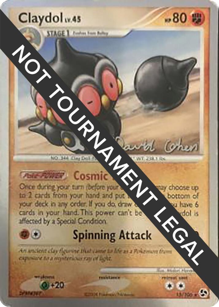 Claydol - 2009 (David Cohen) 15/106 Rare World Championship Decks Pokémon card