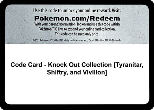 Code Card - Knock Out Collection [Tyranitar, Shiftry, and Vivillon] - Code Card Miscellaneous Cards & Products