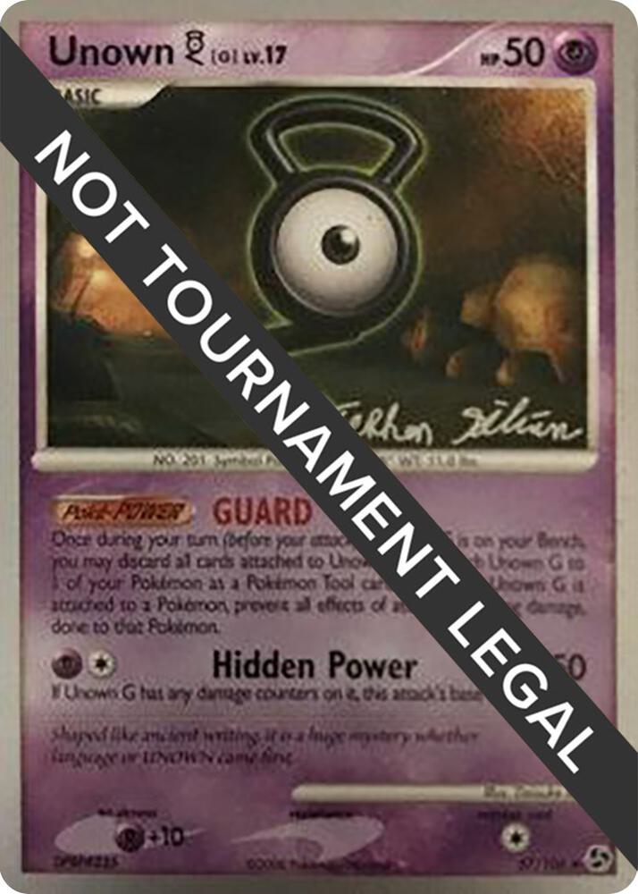 Unown [G] - 2009 (Stephen Silvestro) 57/106 Uncommon World Championship Decks Pokémon card