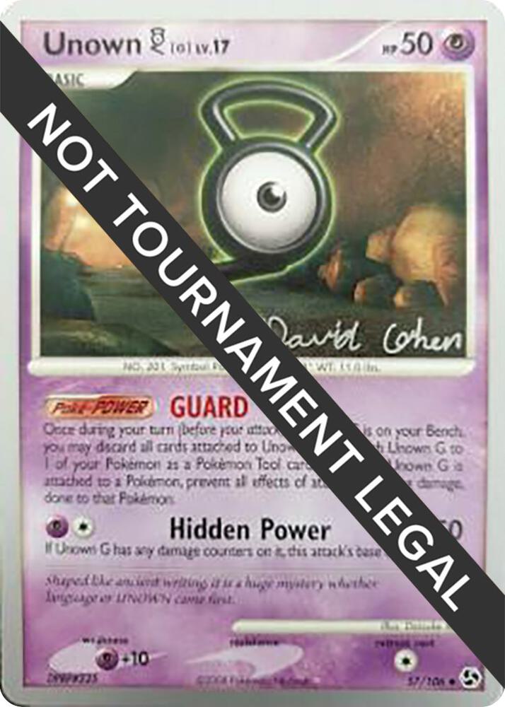 Unown [G] - 2009 (David Cohen) 57/106 Uncommon World Championship Decks Pokémon card
