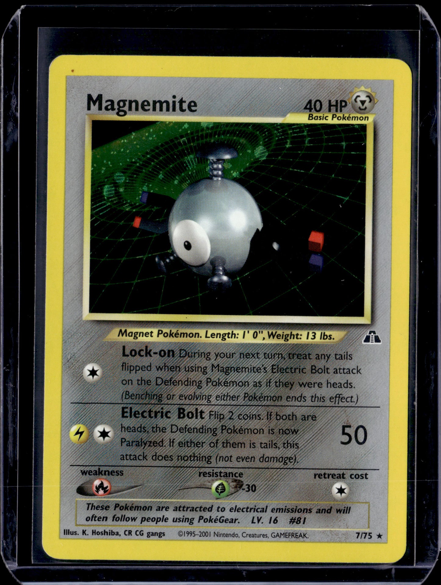 Magnemite (7) Neo Discovery #07/75 Unlimited Holofoil Pokémon Card (front)