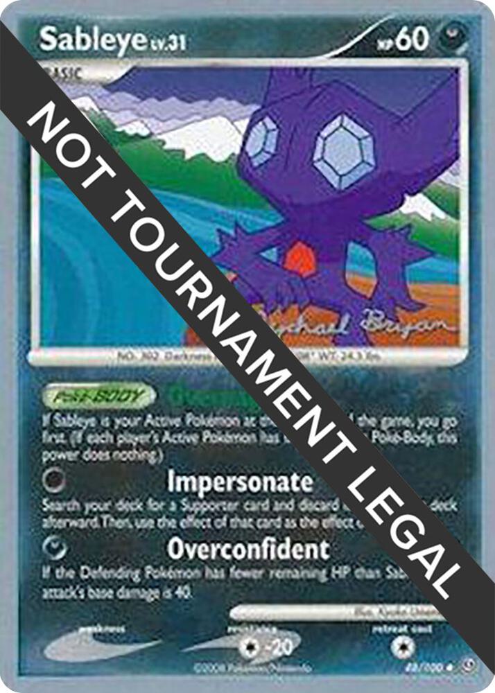 Sableye - 2010 (Mychael Bryan) 48/100 Uncommon World Championship Decks Pokémon card