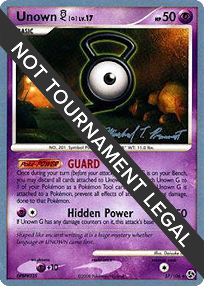 Unown [G] - 2010 (Michael Pramawat) 57/106 Uncommon World Championship Decks Pokémon card
